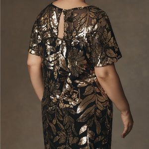 NWOT Anthropologie Maeve short sleeve sheer embellished mini dress